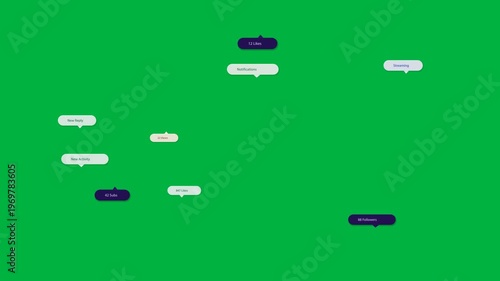 Blank canvas getting alerts, bubbles popping, grouping, fading to show counts on transparent stage