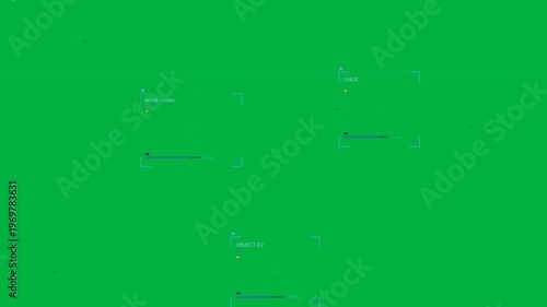 HUD panels spawning and clustering after selection pulse, annotating targets on transparent field