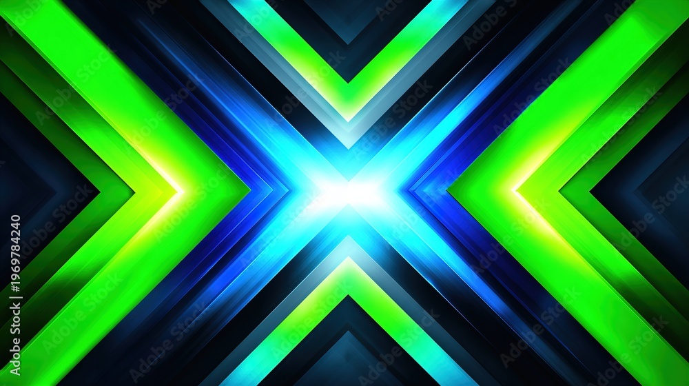 Fototapeta premium A vibrant abstract image with neon green and blue lights