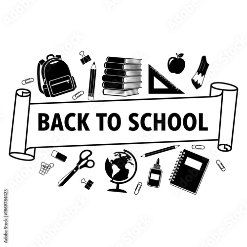 Back to school supplies and books.