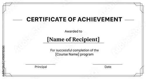 Certificate of Achievement Award Template Design.