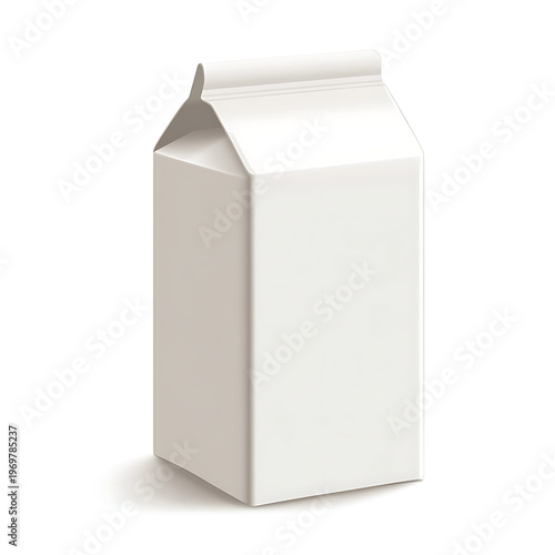 Single Milk Carton Vector Template White