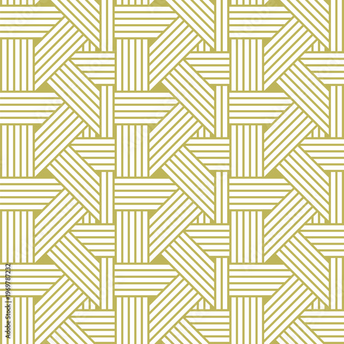 Gold line pattern. Vector geometric seamless texture. Golden ornament with delicate thin lines. Luxury abstract background.