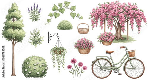 Whimsical Garden Elements A Collection of Botanical Illustrations for Outdoor Decor