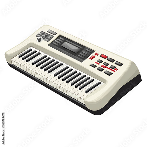 Elegant Keyboard Instrument Music Vector Illustration