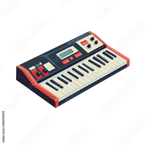 Elegant Keyboard Instrument Vector Illustration