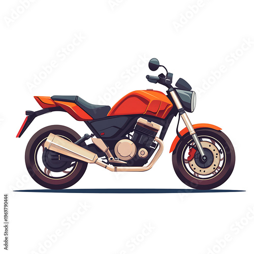 Vibrant Motorcycle Travel Vehicle Illustration