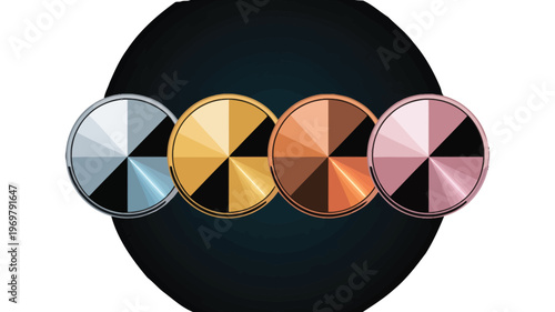 Color palette circles with gradient shades and modern abstract design background