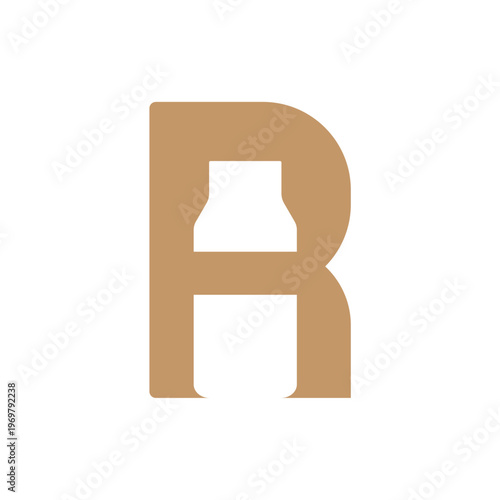 Minimal Letter R Logo With Jar Negative Space For Cosmetic And Packaging Brand Identity