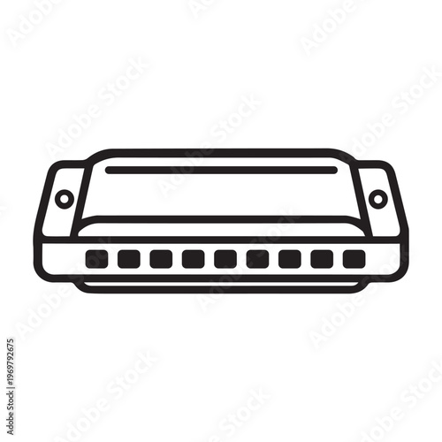 Harmonica outline icon vector
