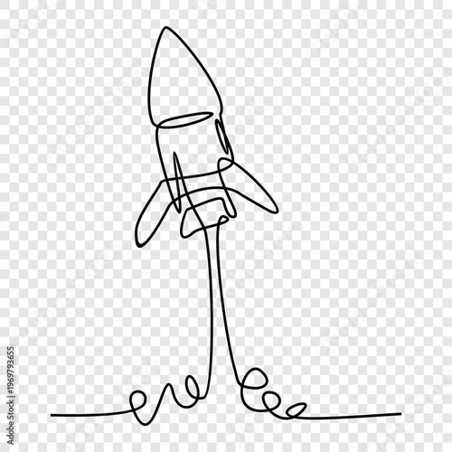 Single Line rocket illustration