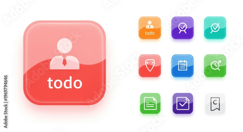 Todo App Icons Set for Task Management and Productivity