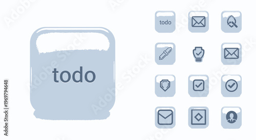 Todo app icon set, user interface design elements
