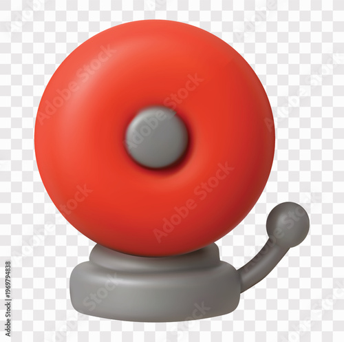 Firefighter and Emergency Equipment Vector Icon Set | 3D icon set | alarm bell