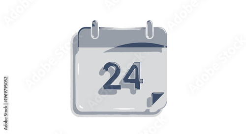 Calendar icon with 24 date, vector illustration