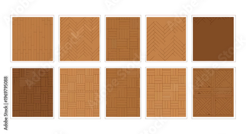 Wood Texture Swatches — Brown Natural Grain Sample Set for Flooring, Design and Interior Projects