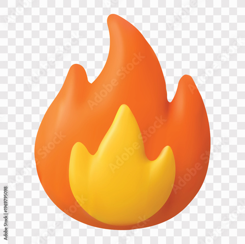 Firefighter and Emergency Equipment Vector Icon Set | 3D icon set | flame