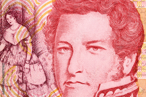 Juan Manuel de Rosas a closeup portrait from Argentine money