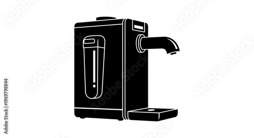 Coffee maker in minimalist style with simple black design  