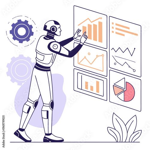 Modern Flat AI Technology Vector
