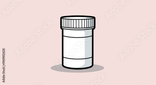 Prescription medication bottle on pink background  