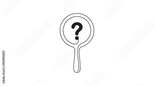 Magnifying Glass With Question Mark, Search and Inquiry Concept, Continuous Line Art Vector