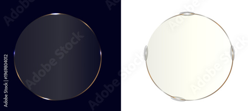 Rectangular glossy glass button with smooth rounded corners on dark background. vector illustration of a set of buttons for web