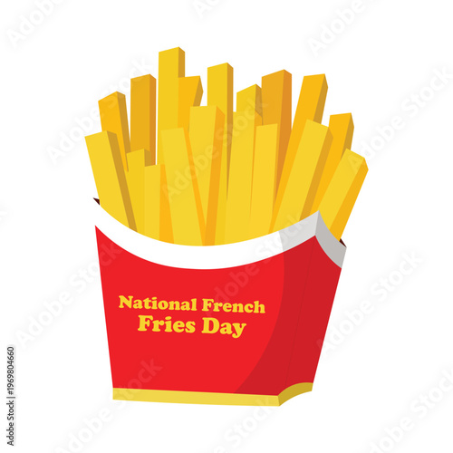 National french fries day illustration
