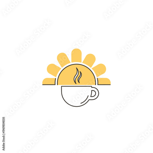 Morning coffee and sunshine logo design.