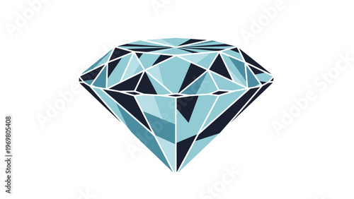 Large blue faceted diamond gemstone with various shades of light and dark blue representing luxury and high value objects.