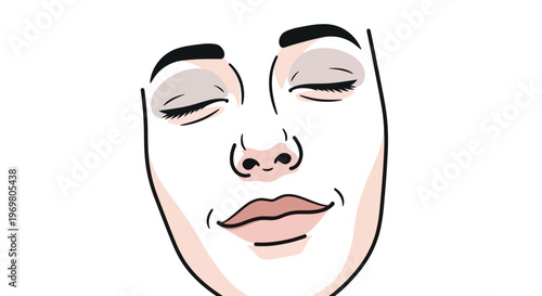 Relaxed woman with closed eyes illustrating calmness and serenity  