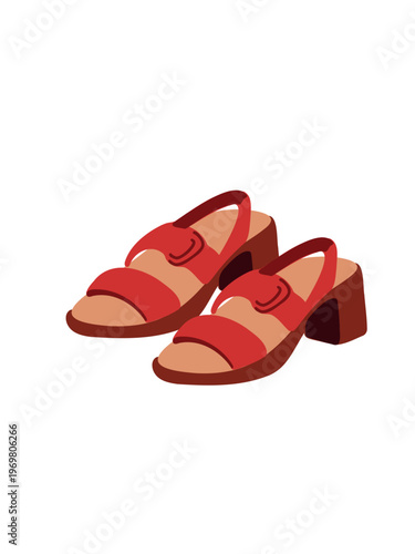 red high heel sandals elegant stylish feminine summer footwear