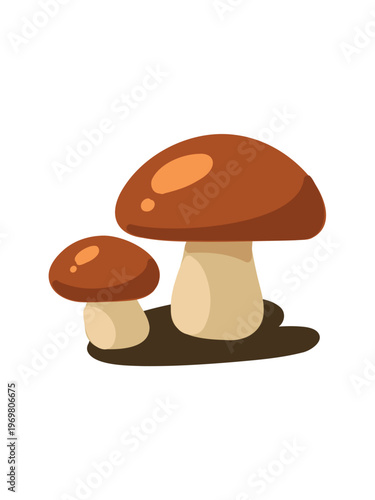 large boletus mushroom realistic autumn forest vector illustration