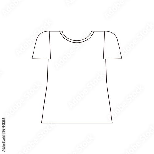 暑い日に着るシンプルな半袖Tシャツのイラスト_白_レディース