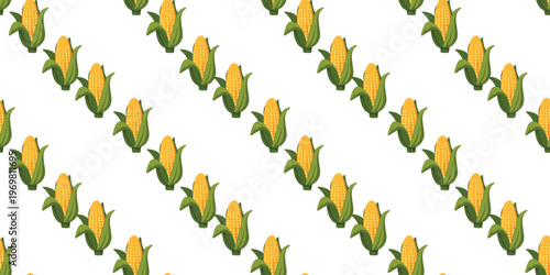 organic corn cobs seamless pattern farming crop texture design