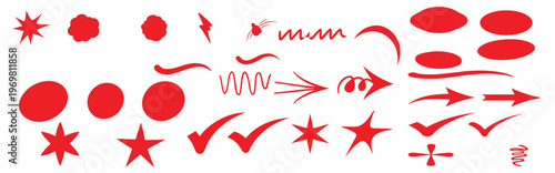 Collection of red arrow shapes and design elements on white background Free Download Collection of red arrow shapes and design elements on white background - GFXLoad