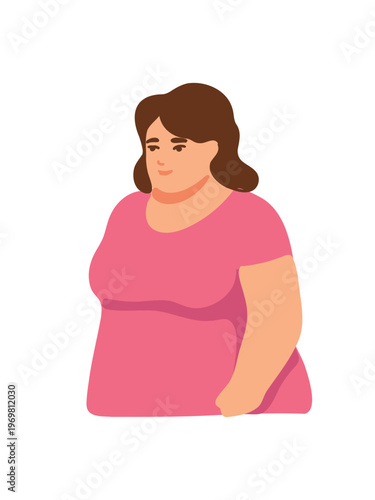 confident plus size woman body positive lifestyle illustration