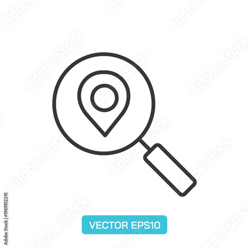 Location Icons. Thin Line Symbol Elements Collection.