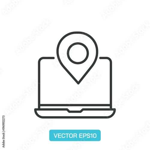 Location Icons. Thin Line Symbol Elements Collection.