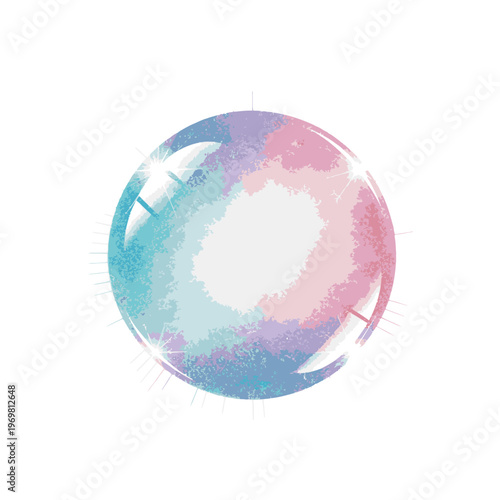 Foto Iridescent Shiny Reflective Sphere Object.