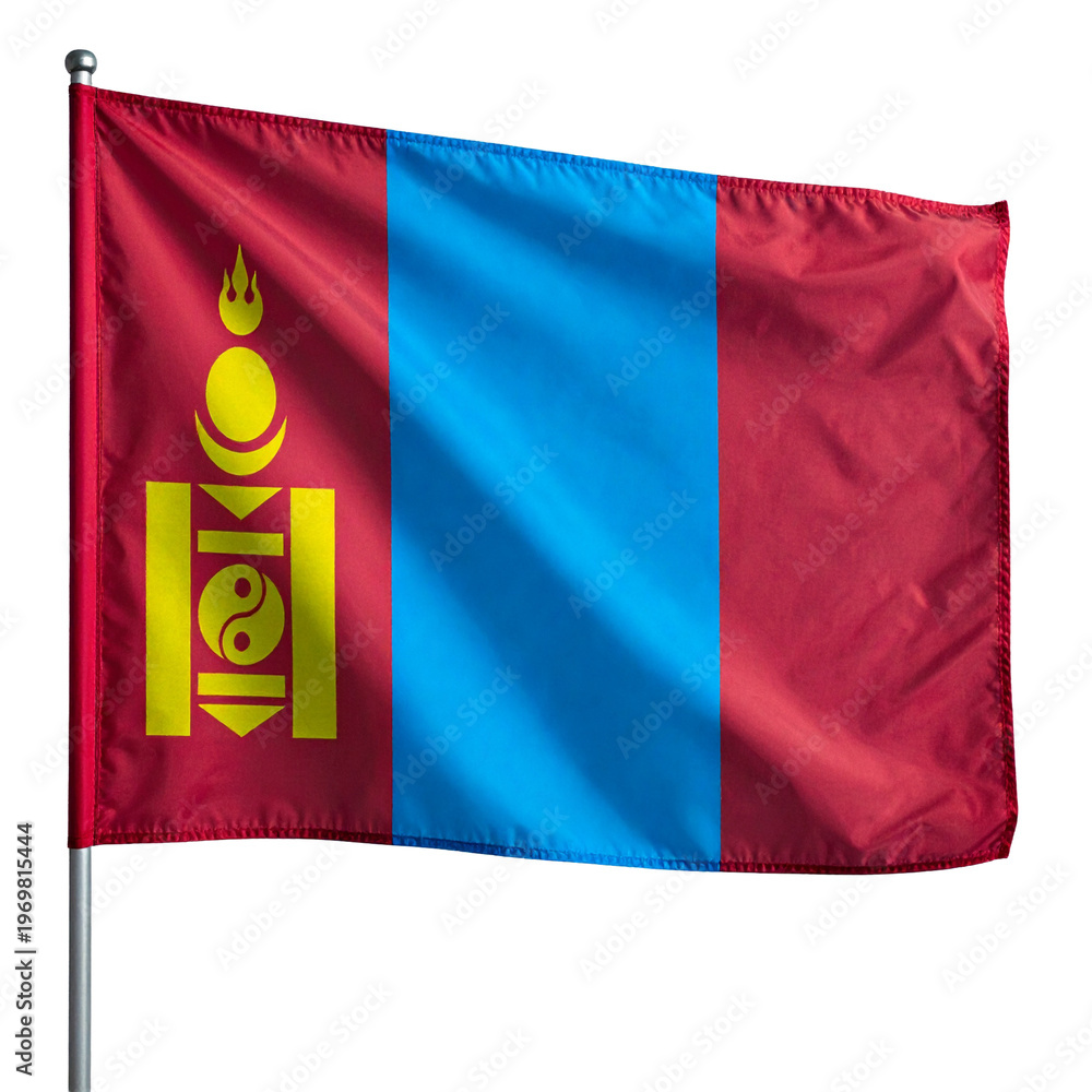 Naklejka premium Flag of Mongolia Isolated on transparent or white background