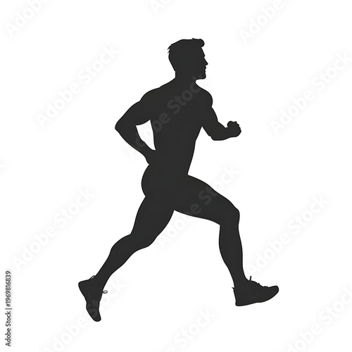 Athletic man training in sports silhouette vector
