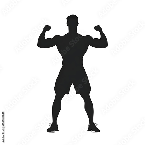 Athletic Man Training in Vector Silhouette