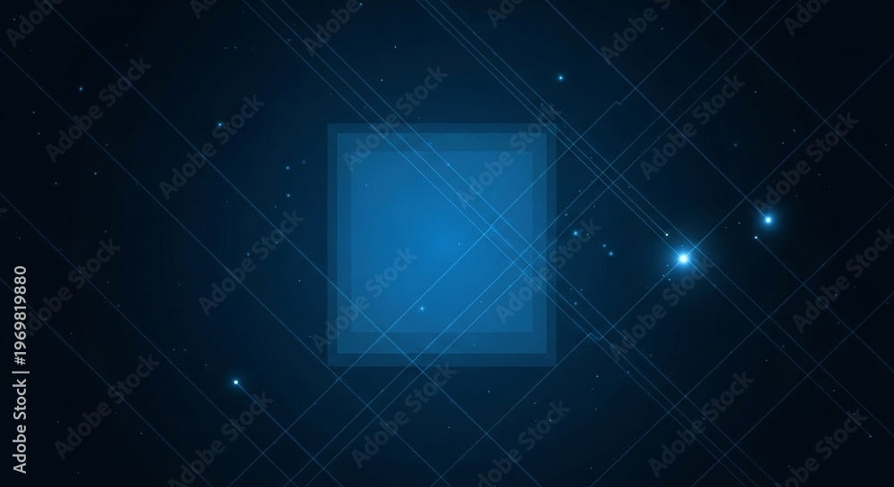 Obraz premium Abstract blue digital art with central rectangular glow