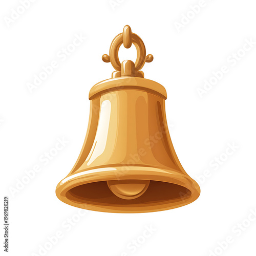 Elegant Single Bell Icon Vector Illustration