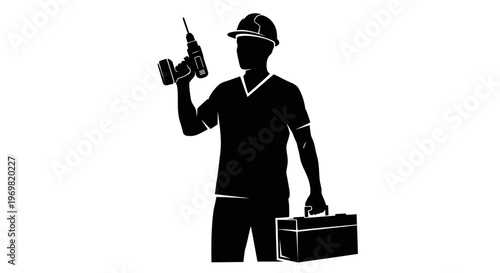 may day Handyman, worker, laborer, silhouette, black icon, construction worker Silhouette