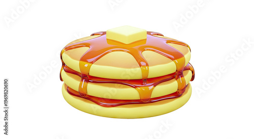 Stack of Pancakes with Butter and Syrup