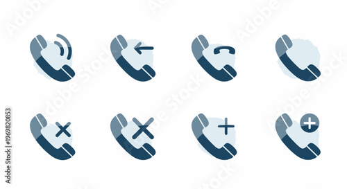 Phone call icons set, communication concept