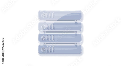 Server rack illustration, data center hardware, network equipment
