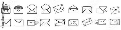 Mail icon vector set. email illustration sign collection. Envelope symbol. Mails web icons set.